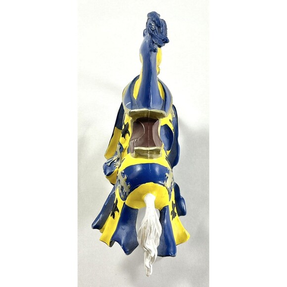 2002 Papo Medieval Knight Blue and Gold Jousting Horse Vintage Toy - Picture 8 of 10